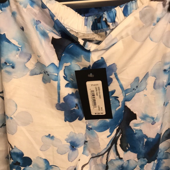 Bryn Walker Floral Print Cotton Capri Pants  Sz L , XL - Picture 2 of 4